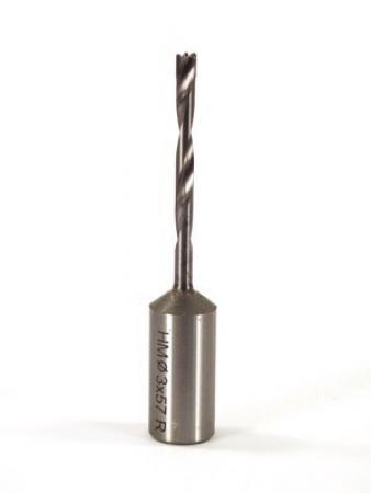 Whiteside DB3-57SC LH Dowel Drill Solid Carbide 3mm Cutting Diameter 57mm Overall Length