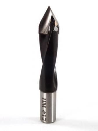 Whiteside DT12-70 RH Dowel Drill Thru Hole V-Point Carbide Tipped 12mm Cutting Diameter 70mm Overall Length
