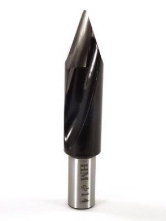 Whiteside DT14-70 RH Dowel Drill Thru Hole V-Point Carbide Tipped 14mm Cutting Diameter 70mm Overall Length