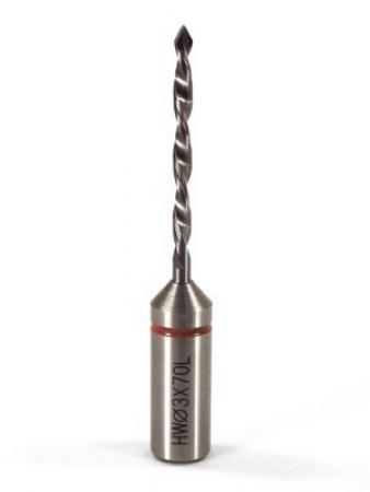 Whiteside DT3-70LHSC Dowel Drill Thru Hole V-Point Solid Carbide LH 3mm Cutting Diameter 70mm Overall Length