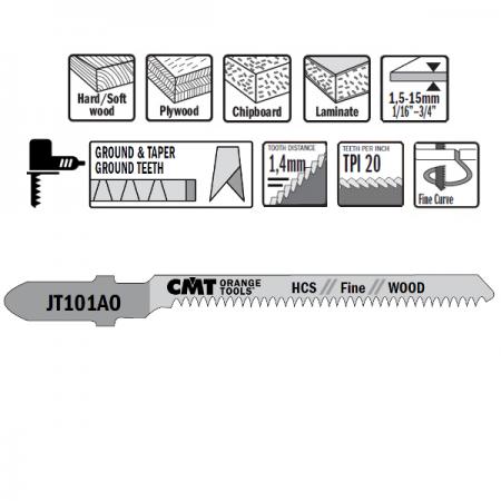 CMT 20 TPI HCS Jigsaw Blade 5 Pack