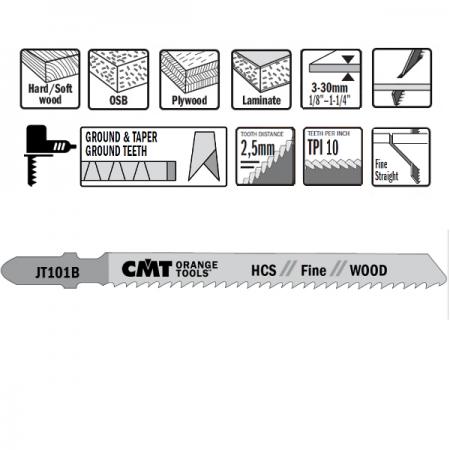 CMT 10 TPI HCS Jigsaw Blade 5 Pack