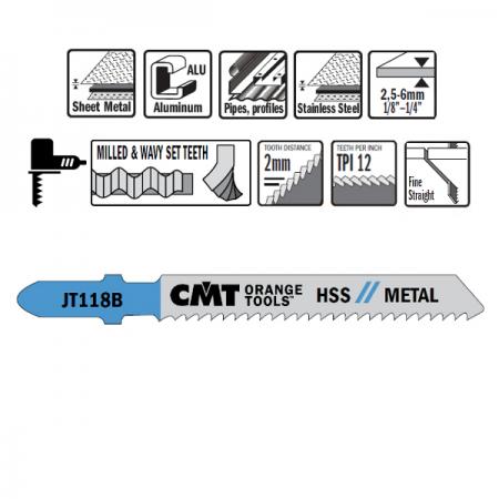 CMT 12 TPI HSS Jigsaw Blade 5 Pack
