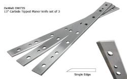 Planer knife set fits 13" 3 Piece for DeWalt DW735 Carbide Tipped